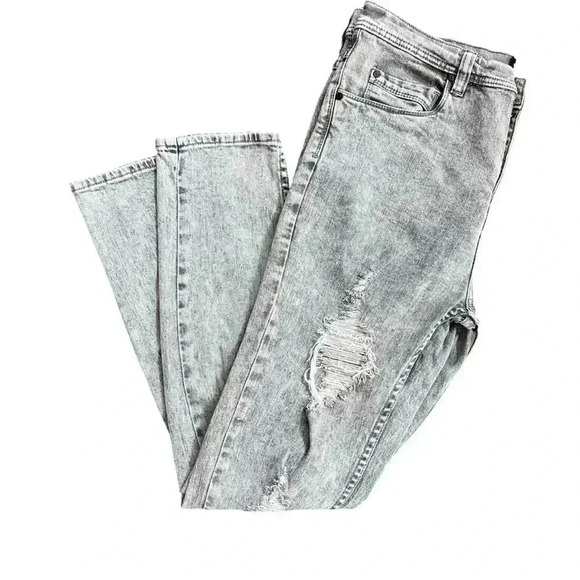 Empyre Verge Chad Tapered Charcoal Skinny Jeans Size 34 Skater Distressed Jeans - Picture 1 of 7